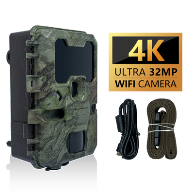 KW866 WIFI Κυνηγετικό μονοπάτι Καμερα αδιάβροχη IP67 OEM/ODM 512GB Αποθήκευση κάρτα μνήμης SD 32MP 4K