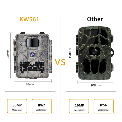 KW561 Trail Infra Cam Mini 30MP 0.25s Ταχύτητα 4K Ανάλυση Βίντεο Αδιάβροχος αισθητήρας CMOS SD Me