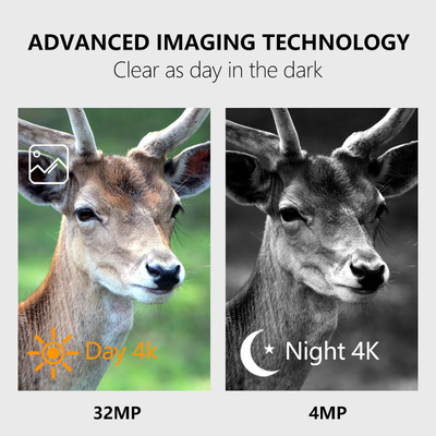 KW788 Trail Camera κυνηγετική κάμερα Αδιάβροχη 0.1s ενεργοποίηση 4K 32MP νυχτερινή όραση Αδιάβροχη υπέρυθρη κάμερα