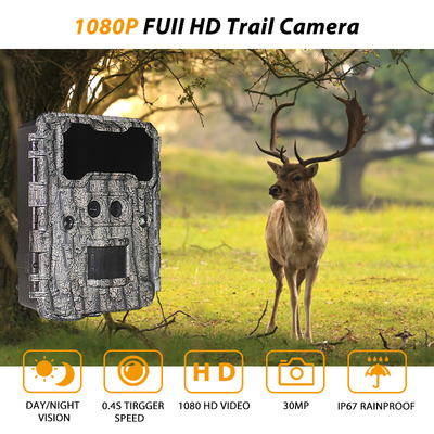 30MP HD κάμερες κυνηγιού με LED νυχτερινή όραση χωρίς λάμψη και λειτουργία PIR για παρακολούθηση της άγριας ζωής
