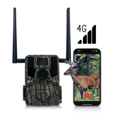 Κυνηγικές και οδικές κάμερες Ηλιακό πάνελ 4G Ασύρματη κάμερα KW897 με διπλή κεραία 100ft νυχτερινή εμβέλεια 36MP 2K βίντεο σε 30fps