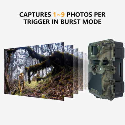 30MP Καμουφλάζ IP66 Αδιάβροχη φωτογραφική μηχανή κυνηγιού με αισθητήρα PIR και 48pcs No Glow IR LEDs HD φωτογραφικές μηχανές κυνηγιού