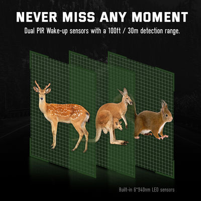 32MP διπλό παιχνίδι καμερών 4K κυνηγιού φακών HD καμία κάμερα άγριας φύσης πυράκτωσης