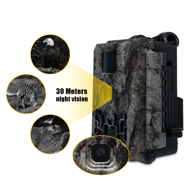 Κάμερα διαδρομής άγριας ζωής χωρίς λάμψη 30MP Εικόνα 1080P Βίντεο Αδιάβροχο IP67 έως 512GB Αποθήκευση Ανταγωνιστική τιμή Κάμερα κυνηγιού