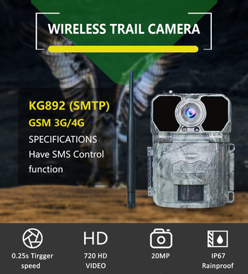 κυψελοειδής κάμερα δυναμικό 4G ασύρματο SMTP παιχνιδιών 25m IR MMS GPRS